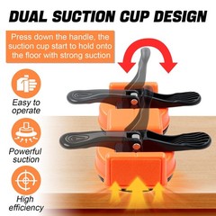 Floor Gap Fixer Tool with Dual Vacuum Suction Cups,Tool to Fix Orange