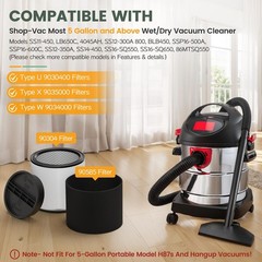 90304 Replacement Filter Kit Compatible with Shop Vac B0D794WHQM, White