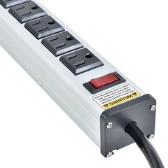 12″ 6 Outlet Aluminum Power Strip with 6-ft Cord ETL/cETL