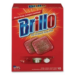 Brillo 23310 2.5″ x 3″ Steel Wool Soap Pads – Gray/Pink (12/Carton) New