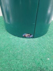 Glaro 23 GALLON Round Steel Recycling Bin, GREEN/GREY. PRE-OWNED $649 RETAIL