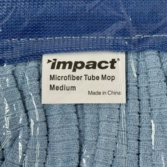 Rubbermaid 60” Slide Mop Wood Handle + 4x IMPACT Medium Microfiber Tube Mop Blue