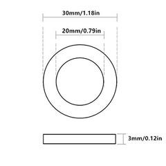 LuoQiuFa 12Pcs M20 Rubber Flat Washers 30mm OD 20mm ID 3mm 30mm, Black