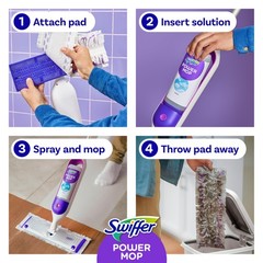 Swiffer PowerMop Multi-Surface Mop Kit for Floor 1 Kit, Purple and White