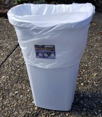 100 Pack White Trash Bags 40-46 Gallon 48″x40″ – 4 Rolls of 25 – Can Liners