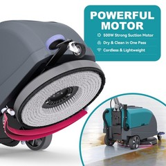 16″ Walk-behind Floor Scrubber Dryer Machine 24000 Sqft/h 11 Gal 24″ Squeegee