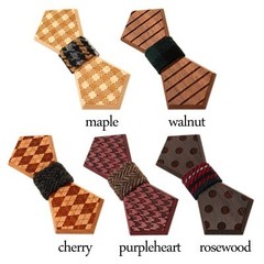 Wooden BowTie Lily Carved Wooden Bow Tie (Unisex, Nordic Design)