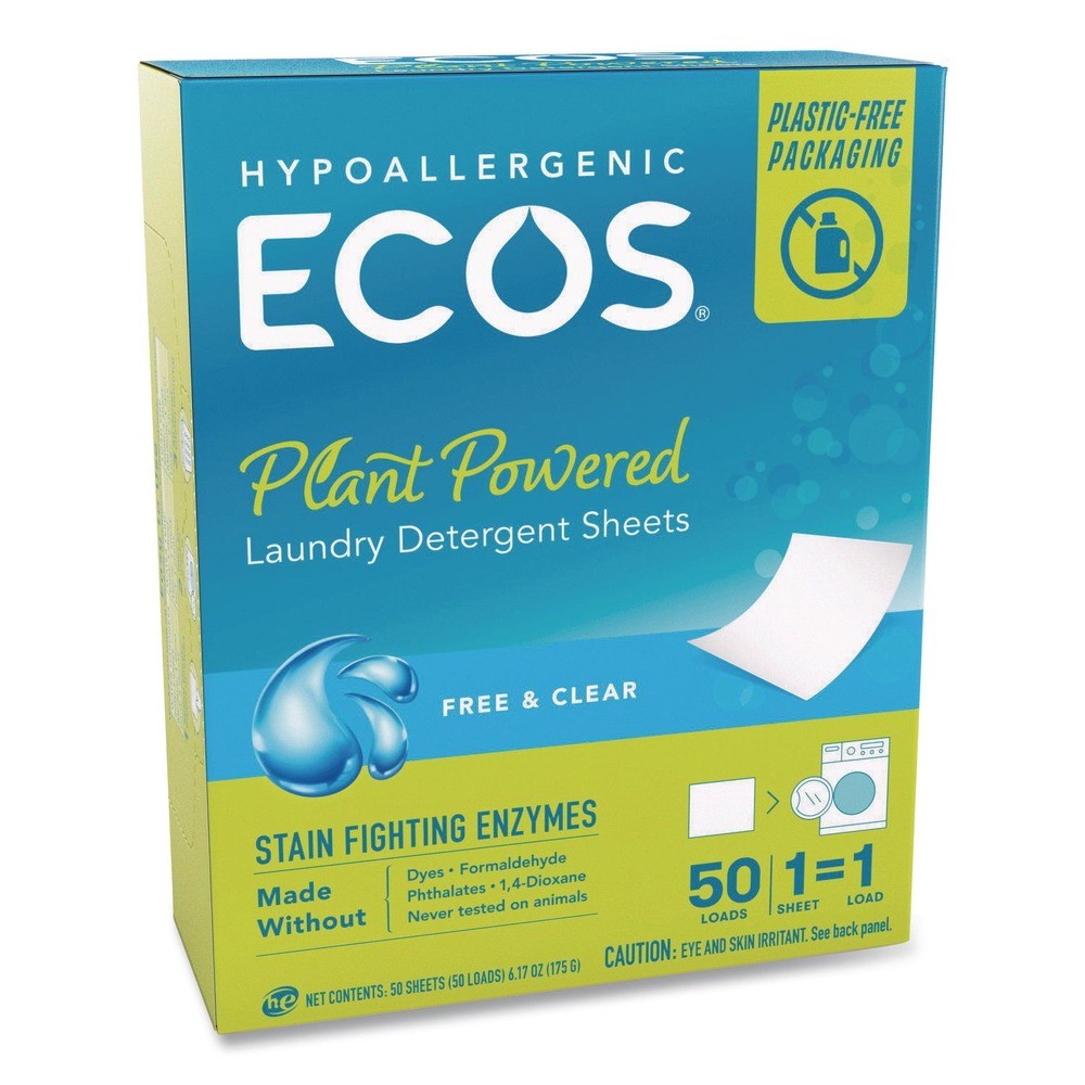 ECOS 953710EA Liquidless Laundry Detergent Sheets – Free and Clear New
