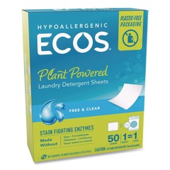 ECOS 953710EA Liquidless Laundry Detergent Sheets – Free and Clear New