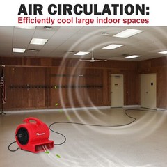 MOUNTO 1/4HP 1000CFM Air Mover Floor Blower Fan for Drying, Cooling, Circulation