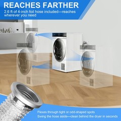 Janhemei Magnetic Dryer Vent Connector Kit, 4-Inch by 31.5-Inch silver