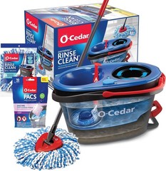 O-Cedar EasyWring RinseClean Microfiber Spin Mop & Bucket Floor Cleaning System