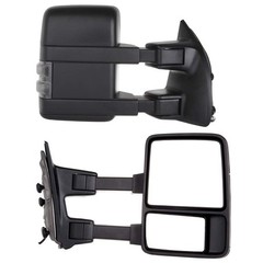 Tow Mirrors Pair 99-07 Ford F250-550 Super Duty Pwr Heat Turn Sig Black