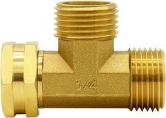 Hooshing Brass Garden Hose Tee Fitting 3/4″ GHT Female x Male x x