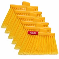 13 in. Indoor/Outdoor Angle Broom Head – Versatile Cleaning Tool, Pack of 6