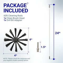 Upgraded 60-Feet Dryer Vent Cleaner Kit with Drill Attachment — As Pictured