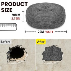 MOGRQAP 65FT Steel Wool 00 for Mice Control, Polishing Pads Steel Wools Roll …