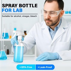 DIYSELF 2 Pack Spray Bottles for Cleaning 16.9 oz/500 ml Water 2-Pack, Clear