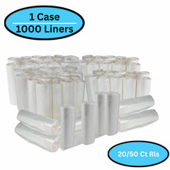 Trash Can Liner Bags 7-10 Gal 1000 Pieces 24″ x 24″ HDPE Natural 0.23 Mil