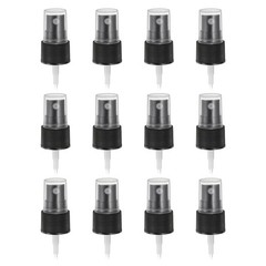 12 Pcs Black Spray Top, 20/410 Fine Mist Sprayer Reusable Stripe Plastic Top