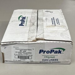 PROPACK (100 Pack) Propack Trash Can Liners 60 gallon bags Transparent PPK-38582