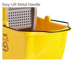 35 Qt. Janitor Mop Bucket & Down Press Wringer Commercial Yellow