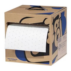 Pig Mat427 Sorbent Roll, 9 Gal, 10 In X 100 Ft, Oil, White, 2 Pk