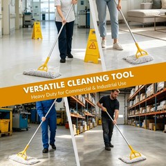 Commercial Mop Heavy Duty Industrial Mop- 3 Extra Large Cotton Looped Heads, …