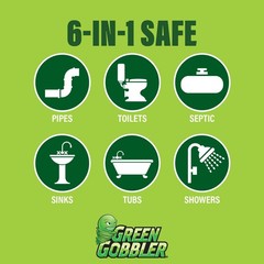 Green Gobbler Drain Clog Dissolver, Opener-Cleaner 1 Pack,