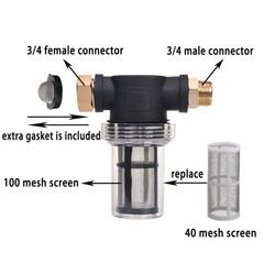 JOEJET Garden Hose Filter, Sediment Filter Attachment for Pressure Washer…