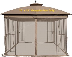 Universal 10′ x 10′ Gazebo Replacement Mosquito Netting (Tan)