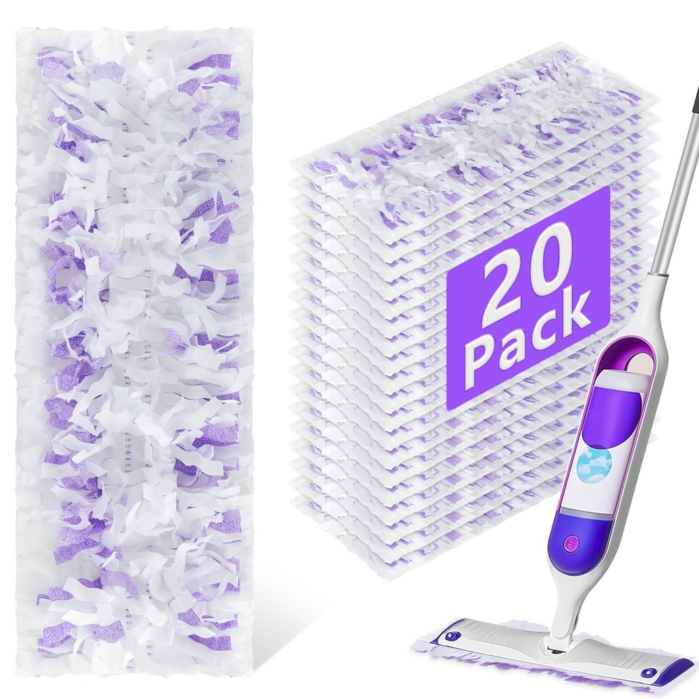 20 Pack Power Mop Refill Pads for Swiffer 15.25 inches wide, 20 Count Purple