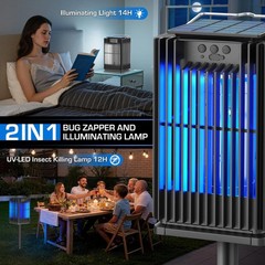 Solar Bug Zapper Outdoor, Waterproof Mosquito Type-C & Black