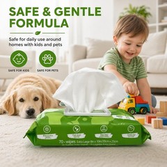 Air Jungles All Purpose Cleaning Wipes 70 70 Count (Pack of 1),