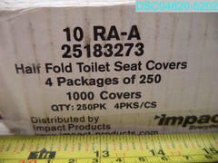 QTY=1000(4 X 250): Impact Products Rest Assured Toilet Seat Cover 25183273