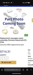 9017944 Tennant Caster Assembly, F/ Squeegee, Replacement M20/T2