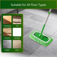 3 Pack Reusable Microfiber Mop Pads Compatible with Swiffer 3 (Green)