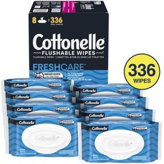 Cottonelle Fresh Care Flushable Wet Wipes, Adult 42 Count (Pack of 8), White