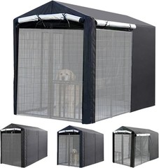 Outdoor Dog Kennel Cover 8’Dx4’Wx6’H, Heavy Duty 600D Waterproof Dog Kennel