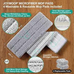 Flat Mop System, Microfiber Mop and Bucket Set, White, Household & Commercial