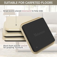 Yelanon Furniture Sliders, 20 pcs-3 1/2” Square Beige 20pcs 3.5″beige,