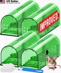 Motel Mouse Humane Traps No Kill Live Catch and Regular Green 4 Pack