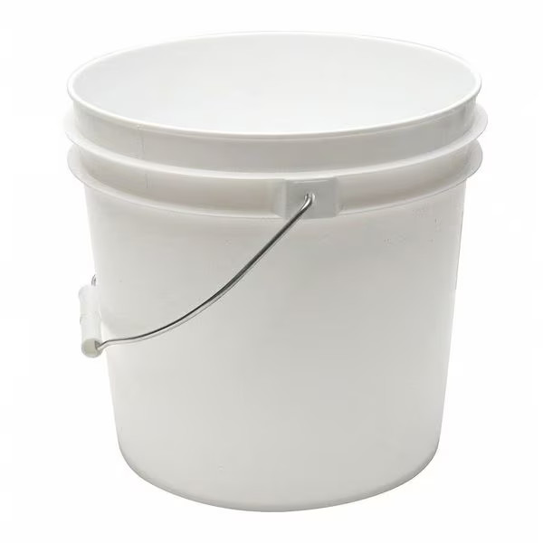 Manufacturer Varies 2 gal Open Head Pail, Plastic, White, 9-3/8 in Dia, 9-1/2 in