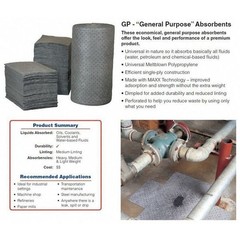 Brady Gp30 Sorbent Roll, 48 Gal, 30 In X 150 Ft, Universal, Gray, Polypropylene