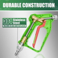 4000 PSI Pressure Washer Short Gun with Swivel Plug Quick Connect Coupler Handle