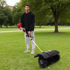 Gas Power Sweeping Broom 52CC Handheld Walk Behind Lawn Sweeper