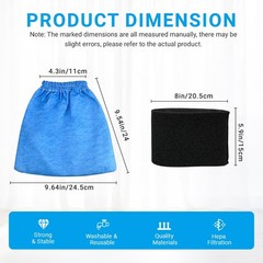 6 Pack VRC5 Filter Bags & 2 Pcs VFF51 Foam vrc5 cloth filter bag(blue)