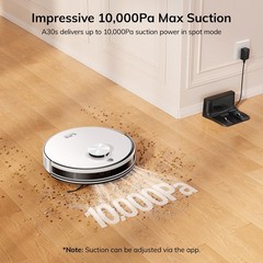 ILIFE A30s Robot Vacuum, 10000Pa Max Suction 12.99×12.99×3.74inch,