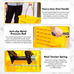 Commercial Mop Bucket with Side Press Wringer, Including Wet Floor Caution Sign