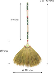 Thai Vintage Retro Grass Broom Stick, Asian Straw for Wedding Jumping, Witch, Ho